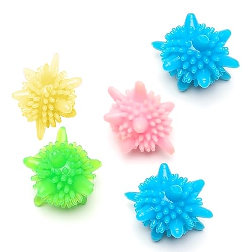 Shuielai Washing Machine Laundry Balls 5 Pack - Soft PVC Anti?Tangle & High Friction Wash Balls for Deep Stain Removal, Reusable Washer Balls for All