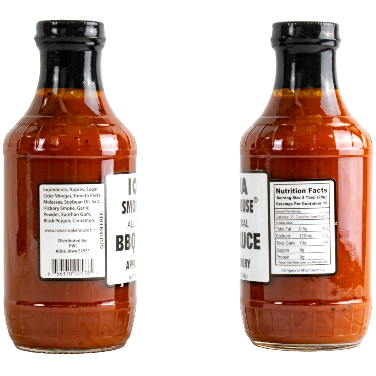 IOWA SMOKEHOUSE BBQ Sauce, 19 oz bottle (Apple Hickory)