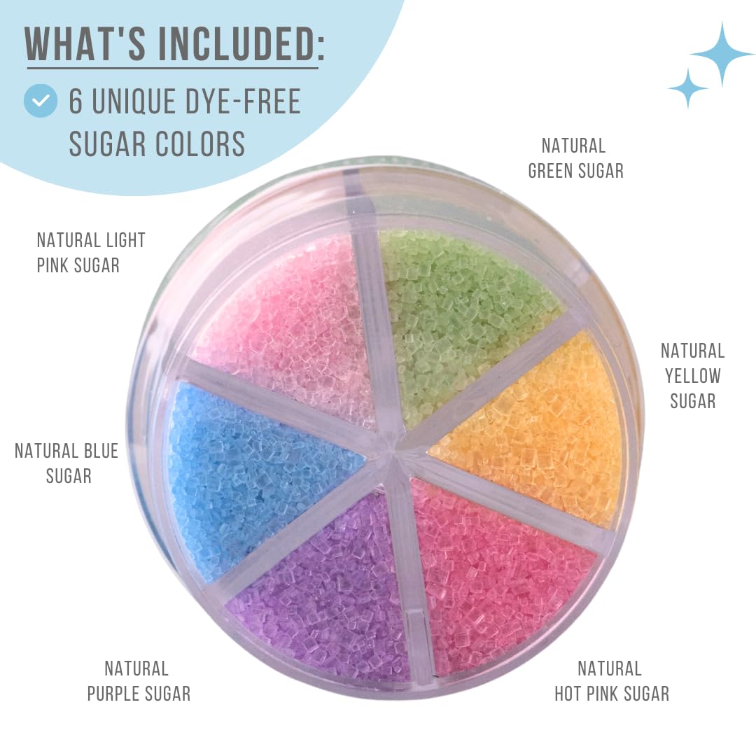 Sweets Indeed Dye Free Sugar Sprinkles, Pastel 6 Cell Edible Sprinkle Mix Perfect for Spring Cake Decorations Baking Ice Cream Cookies Cupcake Topper