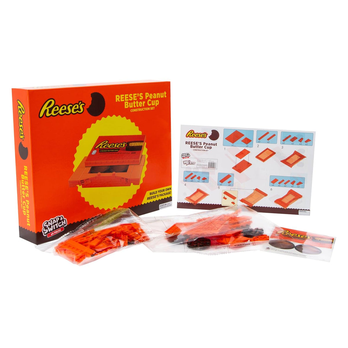 Snap & Switch Reese's Peanut Butter Cup Set - Buildable Candy Bar for Creative Play and Fun - Ages: 6+