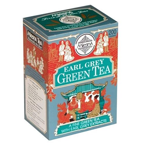 Mlesna Earl Grey Green Tea Loose Tea 200g - Pure Ceylon Finest Green Tea With Earl Grey Extracts Tea Box 7 oz