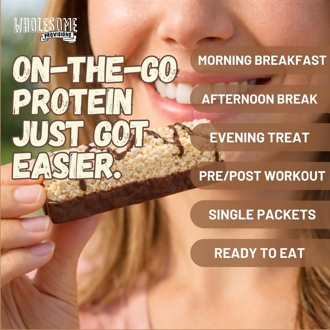 Protein Crispy Rice Treats, 15g Protein, 3g-7g Net Carbs, Low Carb, Fluffy, Soft, Chewy, Gluten Free, High Fiber, Keto-Friendly, No Aftertaste