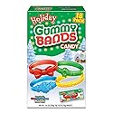 18 Pack Holiday Gummy Bands Christmas Candy - Edible Gummy Bracelets for Stocking Stuffers, Classroom Treats, or Party Favors