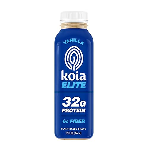 Koia Elite - Vanilla - 32g Protein - Ready To Drink Plant Protein Shake - Low Sugar, Dairy Free, Gluten Free, Soy Free, Non GMO, Kosher, Vegan (12 Fl