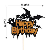 Happy Halloween Cake Topper-Ghost Birthday Cake Pick-Birthday Witch Cake Topper-Halloween Party Decoration Glitter Supplies (278)