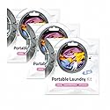 Portable Laundry Kit - Travel Clothes Cleaning Essentials with Liquid Detergent, Stain Remover Wipe, Dryer Sheet & Laundry Bag - Bulk Supply