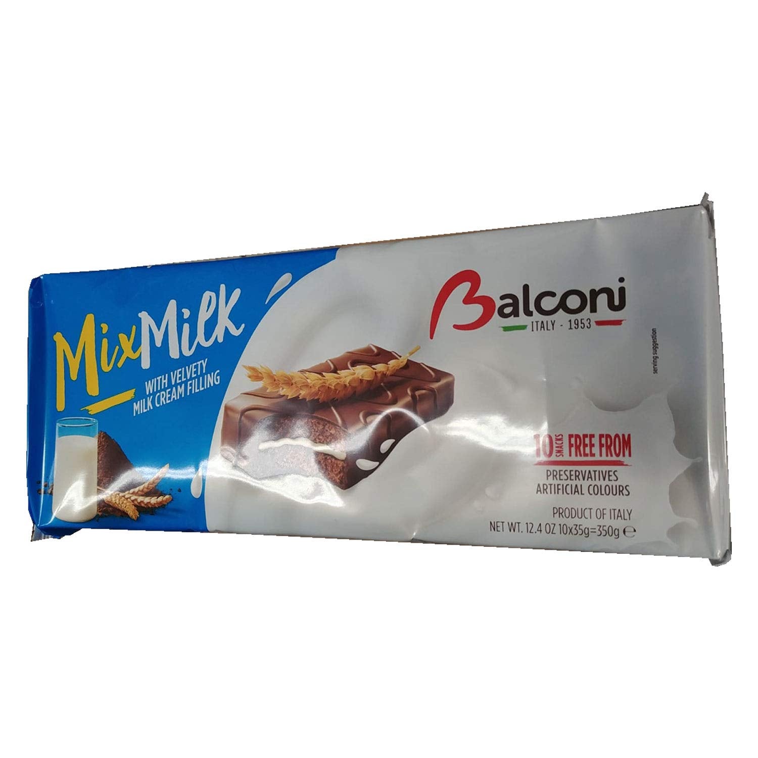 Balconi Mix Milk with Valvety Milk Cream, 10 Snacks, 350 Gram (Pack of 3)