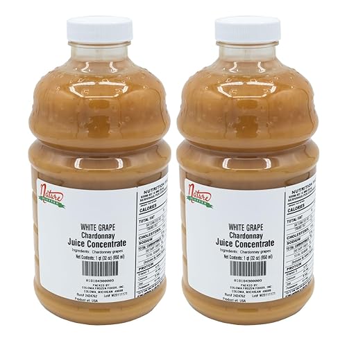 Nature Blessed 100% Chardonnay White Grape Fruit Juice Concentrate - 2 Quarts (2/32 fl oz bottles), Applications: Home Wine Making, Home Brewing
