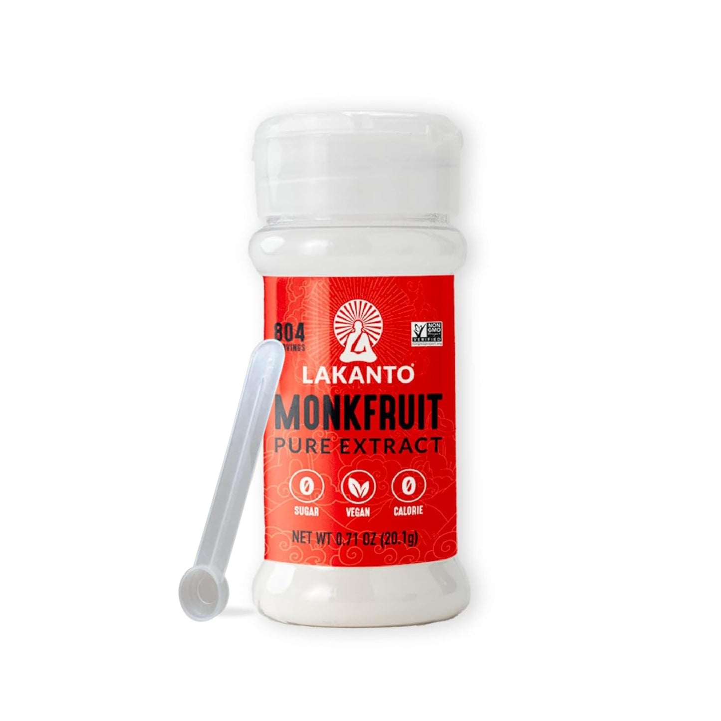 Lakanto Pure Monk Fruit Sweetener Extract Powder - Erythritol Free, High Purity MV50, Mogroside 50, Great for Coffee, Tea, Smoothies, Desserts, Jams