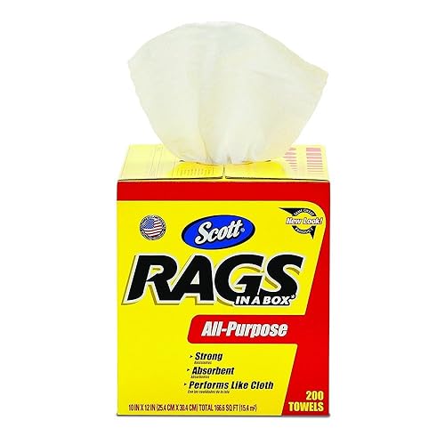 Kimberly-Clark Scott BEhWDk 75260 Rags in a Box, White, All-Purpose, 200 Towels (3 Pack)