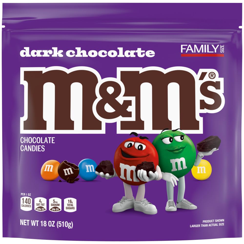M&M'S Dark Chocolate Graduation Party Candy, Family Size, 18 Oz Bulk Bag