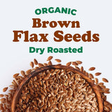 Food to Live Organic Dry Roasted Whole Brown Flax Seeds, 1 Pound - Oven Toasted, Non-GMO, Great for Smoothies, Salads, Granola and Baking. Vegan
