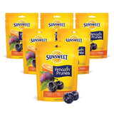 Sunsweet Amazin' Prunes Orange Essence - Prunes Pitted Unsweetened & Dried - Gluten Free, Vegan, Low Fat - Fiber & Minerals - 6 oz pouch - 6 Pack