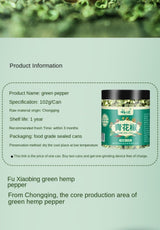 Zercumm Pepper Extra Tingly Canned Fresh Super Fresh Rattan Pepper Authentic Dry Green Chinese Prickly Ash Seeds 102G/Bottle