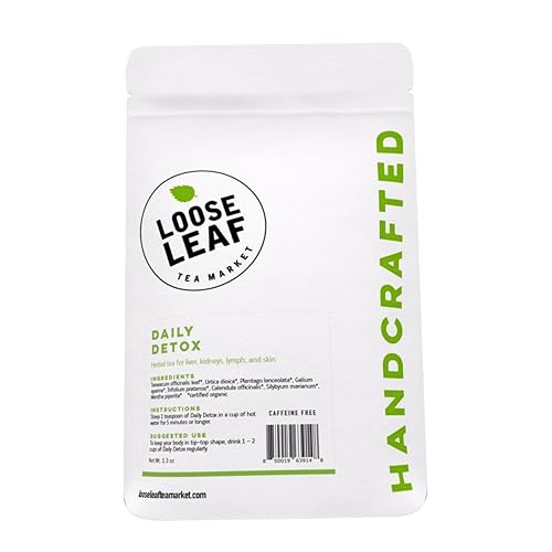 Daily Detox Cleansing Herbal Tea, Caffeine Free Organic Loose Leaf Tea for detoxing
