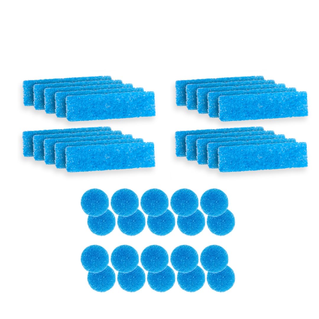 SnowTree - BoroBuddy Replacement Pads (Pack of 40) - 20 Circular Scrubbing Sponge Pads and 20 Rectangular Pads to Fit into Your BoroBuddy Magnetic