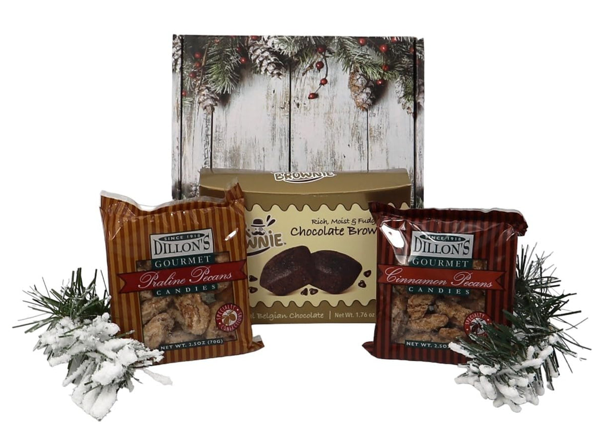 Gift Basket Village: Snowy Mountain Munchies Gift Box with Assorted Pecan Candies & Desserts - Perfect Holiday Treat