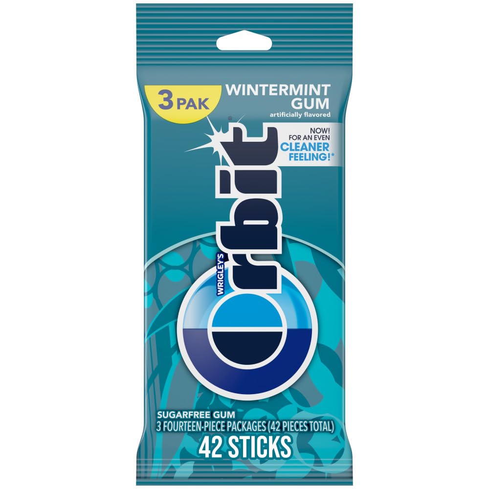 ORBIT Wintermint Sugar Free Chewing Gum, 3 Packs of 14-Pieces (42 Total Pieces)