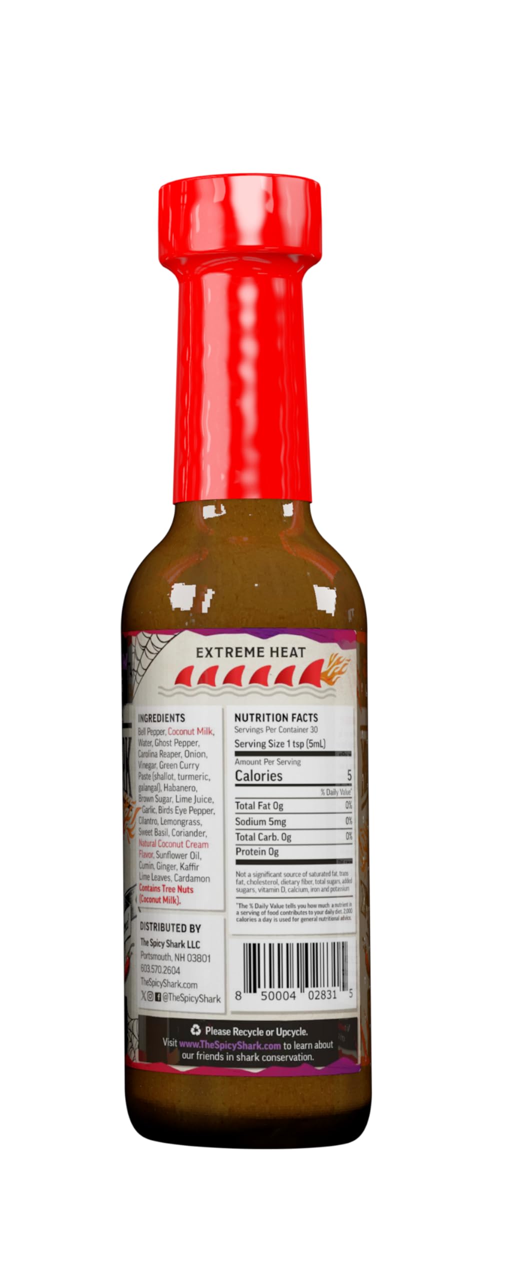 The Blacktip Widow part of the 6 fin series by The Spicy Shark - Made with Birds Eye, Ghost and the Carolina Reaper Pepper. Only for extreme heat
