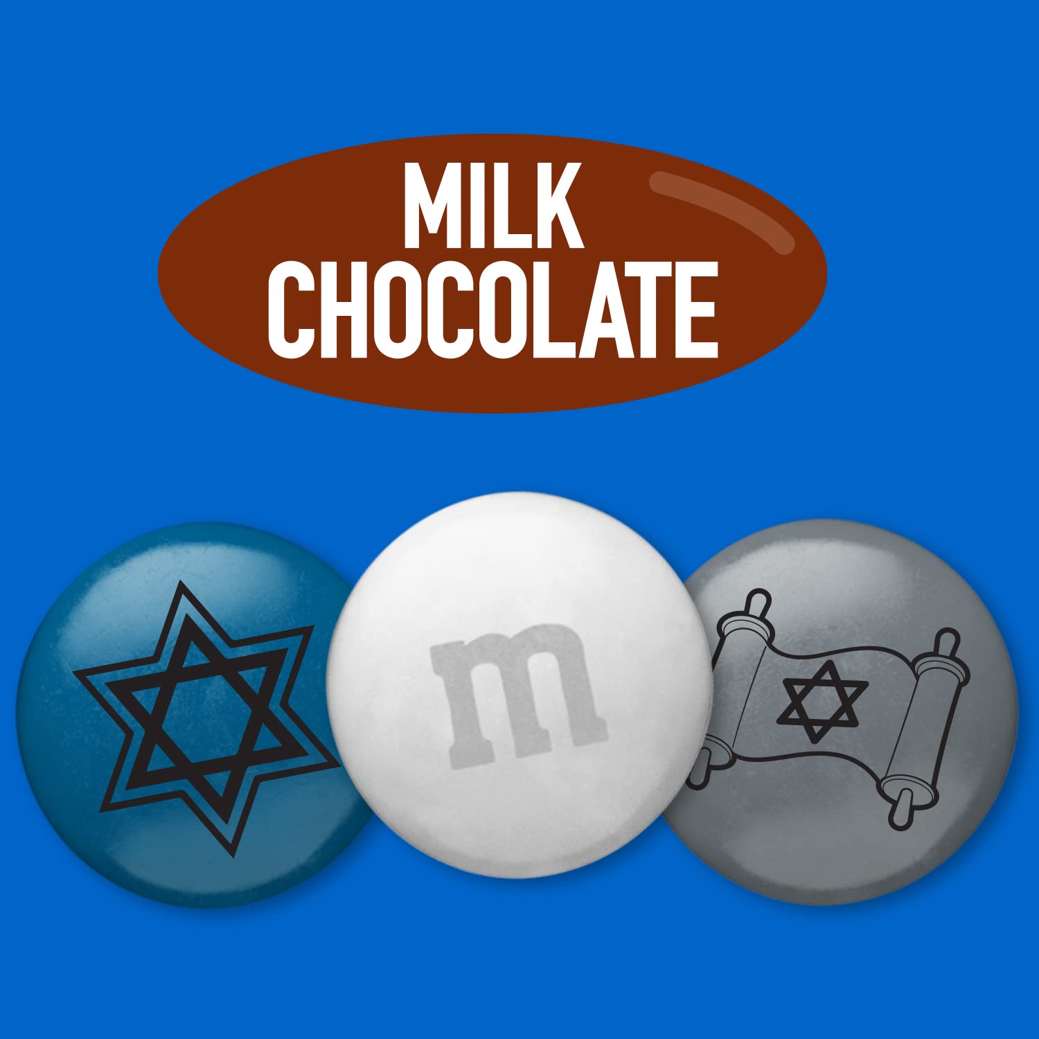 M&M'S Pre-Designed Bar Mitzvah Milk Chocolate Candy - 5lbs of Bulk Candy in Resealable Pack for the Bar Mitzvah Party Sweet Stuff for DIY