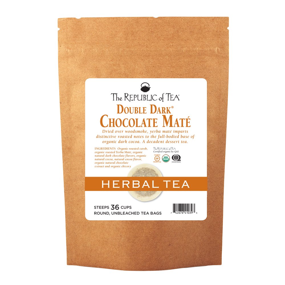 The Republic of Tea Organic Double Dark Chocolate Mate, 36 Tea Bag Refill