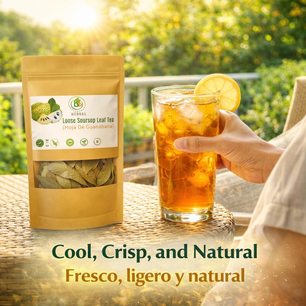 Guanábana (Soursop) Herbal Tea - 3.5 oz (100 g) Dried Leaves - 100% Natural, Vegan, Non-GMO, Sugar-Free, Caffeine-Free - Antioxidant-Rich Herbal