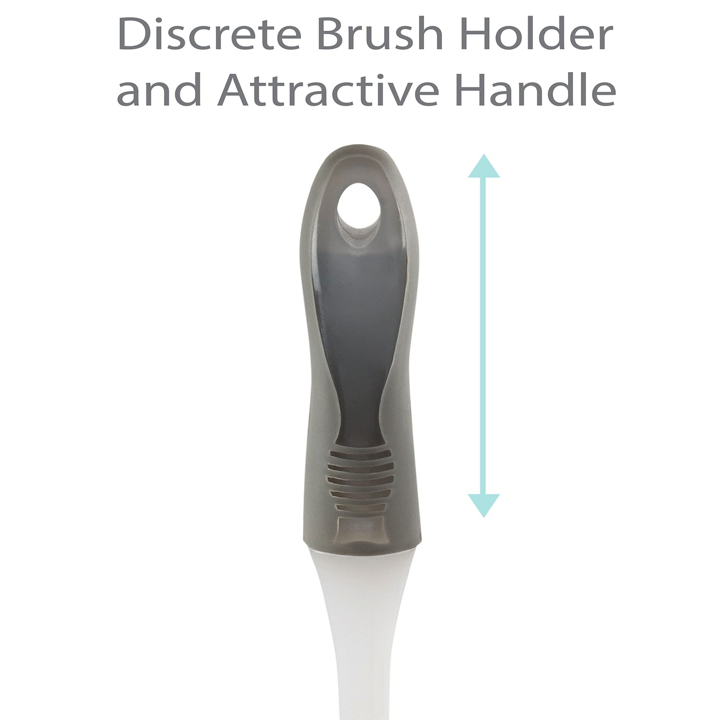 Bath Bliss Deluxe Toilet Bowl Brush and Stand | Dimensions: 5.37” Rd x 15” | 360 Brush Head | Bathroom Cleaning | Contemporary Design | Open Holder |