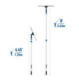 Unger Professional Connect and Clean 18” Grip Swivel Window, Glass Squeegee, and 8’ Pole, 180-Degree Pivoting Handle with Lock, Cleaning Supplies