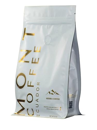 Mont Coffee - Geisha Coffee Ecuador, Whole Bean, Fresh Rosted, Premium Ecuadorian Specialty Geisha Roasted Coffee Beans | Awarded 88+ (12oz
