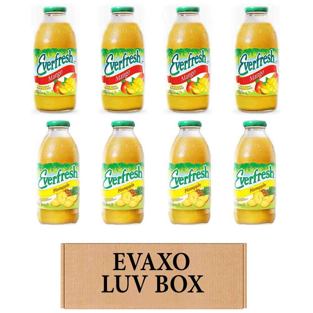 Evaxo Mango, Pineapple Juice, 16 oz. Bottle, 8 Count, 2 Servings per Bottle