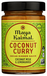 Maya Kaimal Coconut Curry Simmer Sauce, 12.5 oz, Medium Spiced Indian Simmer Sauce with Coconut Cream and Lemongrass, Vegan, Dairy Free and Non-GMO