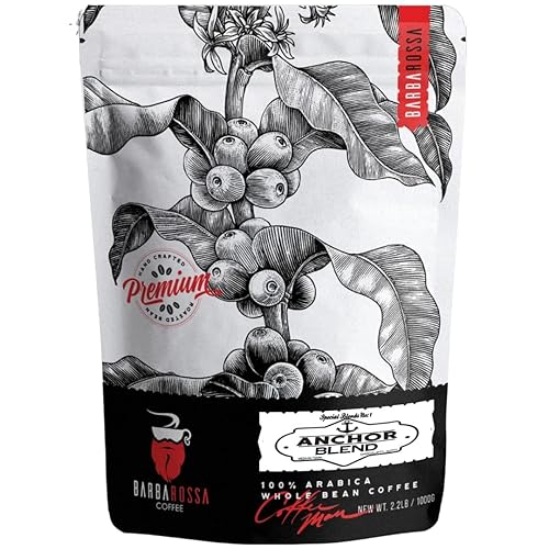 Barbarossa Velvety Cream Anchor Blend Coffee - Natural Premium Quality Handcrafted Gourmet Espresso - Medium Dark Roast Coffee Beans - Low Acidity