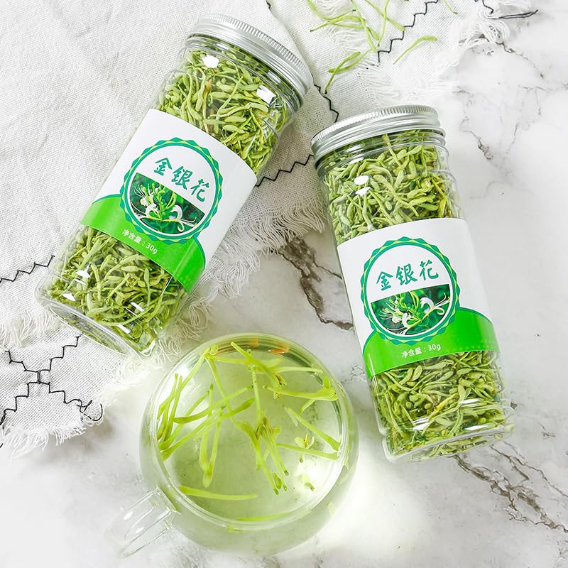Honeysuckle Flowers Tea, JinYinHua ??? Dried Honeysuckle, 100% Natural Herbal Tea, Japonica Loose Buds, Jin Yin Hua ??? ?, Picked wild, packed in