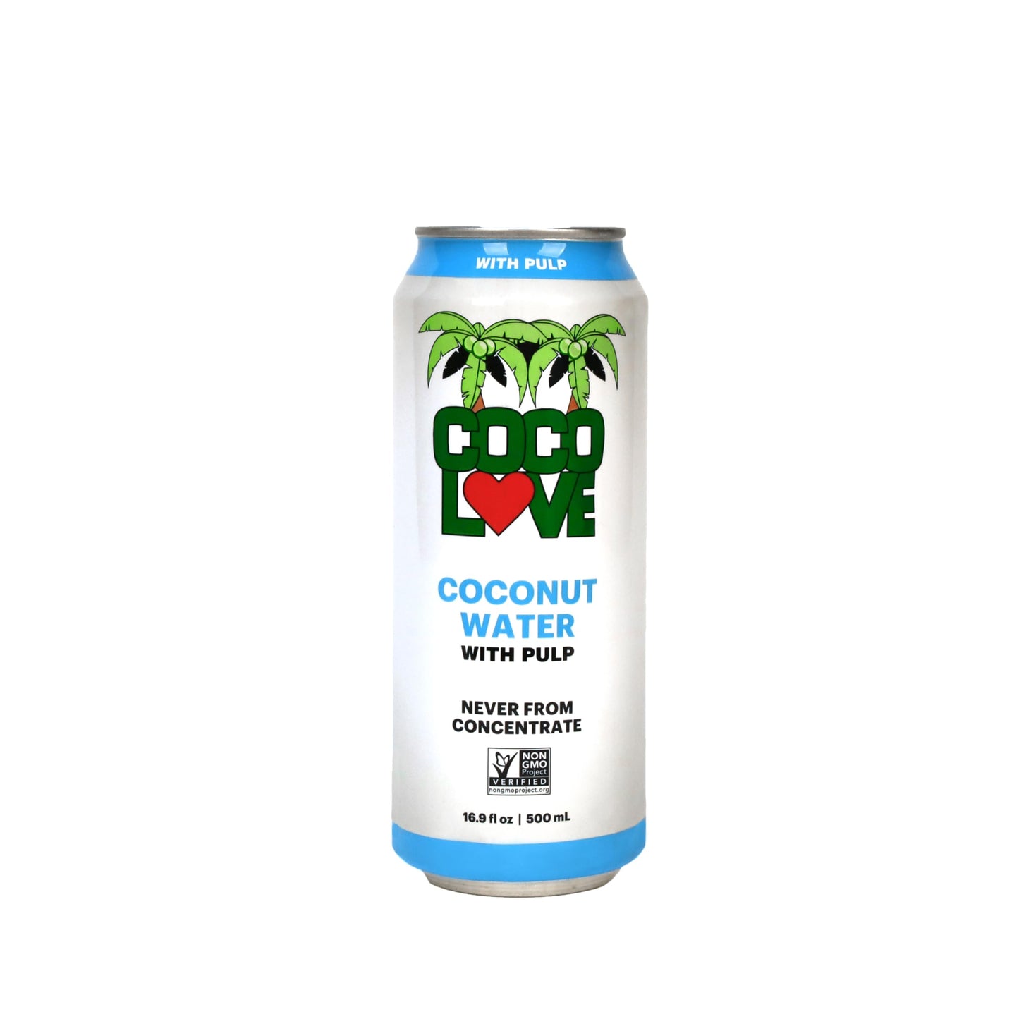 Coco Love 100% Coconut Water with Pulp | 16.9 Fl Oz - 500 ml (12 Pack)