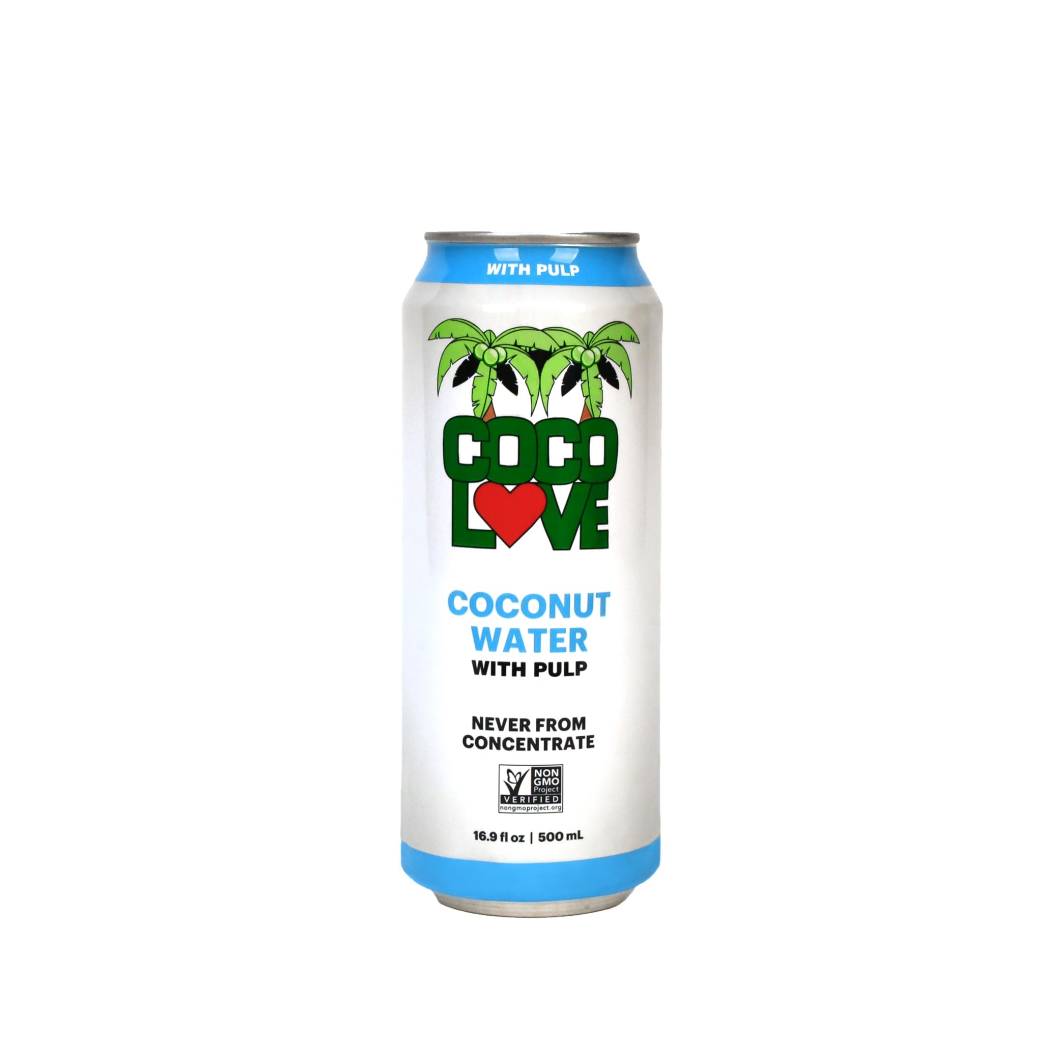 Coco Love 100% Coconut Water with Pulp | 16.9 Fl Oz - 500 ml (12 Pack)