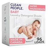 The Clean People Unscented Baby Laundry Detergent Sheets - Hypoallergenic - Ultra Concentrated, Recyclable Packaging, Fights Stains & Odors on Baby