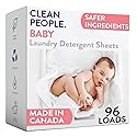 The Clean People Unscented Baby Laundry Detergent Sheets - Hypoallergenic - Ultra Concentrated, Recyclable Packaging, Fights Stains & Odors on Baby