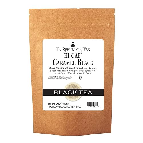 The Republic of Tea HiCAF Caramel Black Tea, 250 Tea Bags, Rich High-Caffeine Premium Black Tea