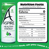 ASPIRE® Apple Acai, Healthy Energy Drink 80mg Natural Caffeine, Zero Sugar No Carbs Keto Friendly, 12 Pack Green Tea Sugar Free Drink Low Caffeine