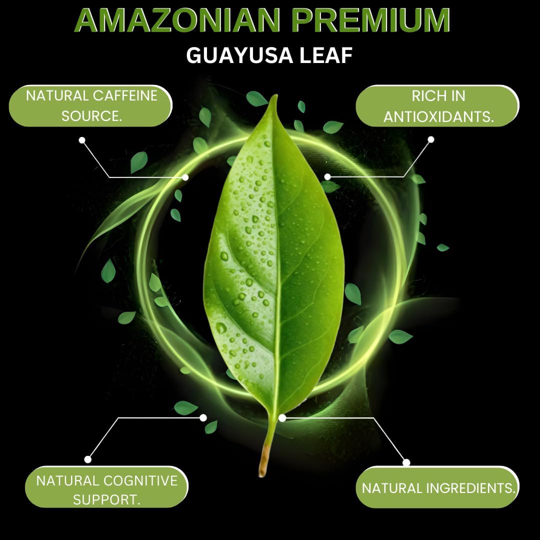 Amazonian Treasure, Organic Guayusa Tea Bags - 60 Count, Coffee Alternative, 50mg Natural Caffeine, Supports Natural Energy & Focus, Freshness