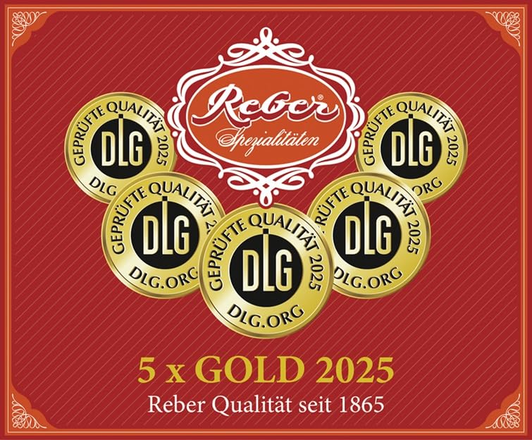 REBER Mozart Kugel Vegan Dark Chocolate - 60% Cocoa, Marzipan & Hazelnut Nougat Filled Gourmet Chocolates, Palm Oil Free German Confectionery Gift Box