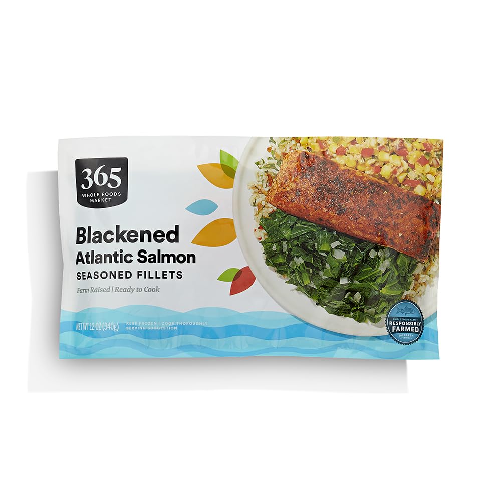 365 By Whole Foods Market, Atlantic Salmon Fillets, Blackened Seasoned, 12 Ounce