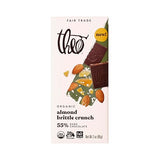 Theo Chocolate Almond Brittle Crunch Organic Dark Chocolate Bar, 55% Cacao, 6 Pack | Vegan, Fair Trade