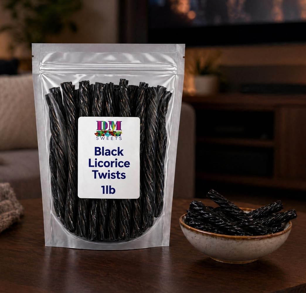 Black Licorice Twists - 1 lb Bag of Classic Soft & Chewy Licorice Candy - Bold Old?Fashioned Flavor - Fresh, Premium Quality Twists