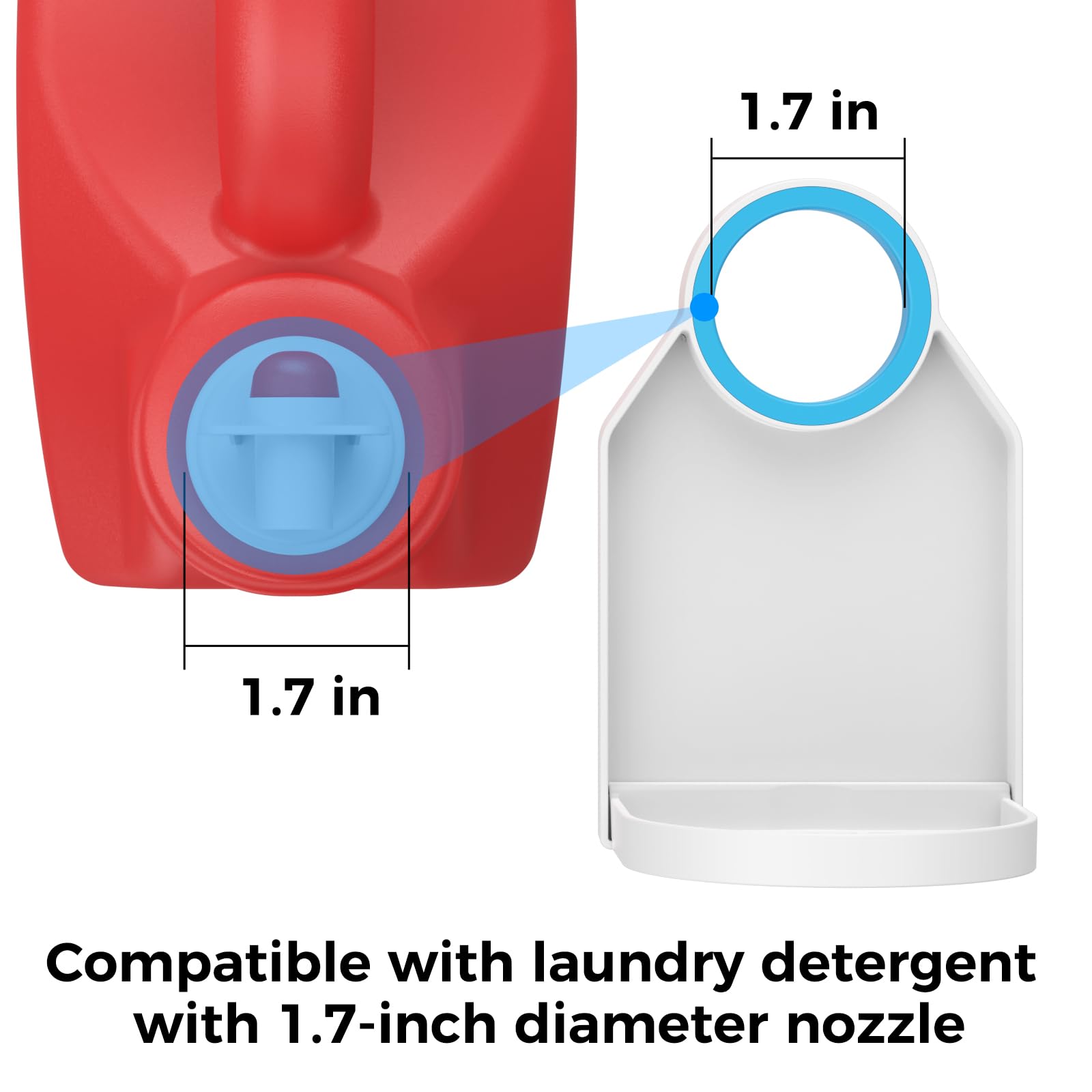 [2 Pack] Laundry Detergent Dispenser Cup Holder & Nozzle Force-Saving Switch, Soap Dispenser,Drip Catcher, for Laundry Room Organization and Storage