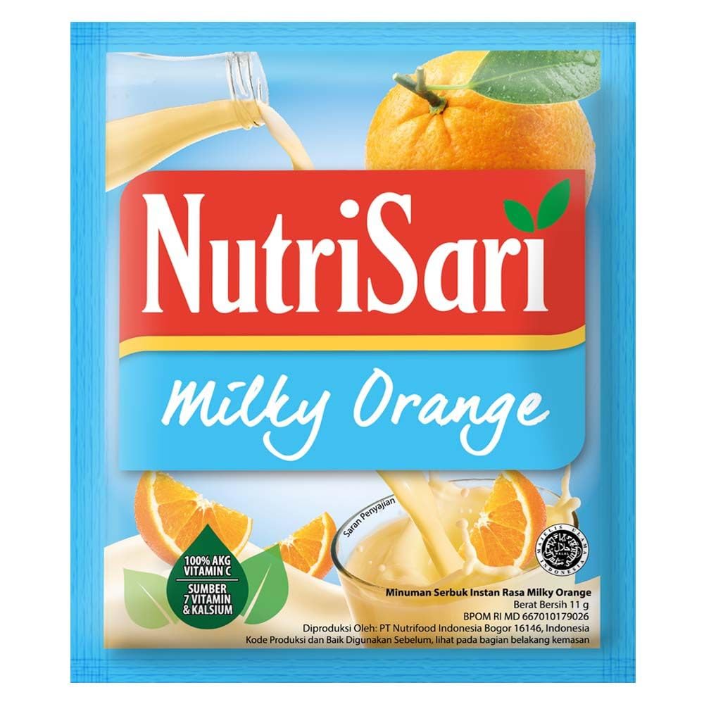 NutriSari Milky Orange Instant Drink Powder 10-ct, 110 gram (Pack of 2)