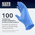 BLUZEN Blue Extra Strength Disposable Nitrile Gloves XLarge - Food and Medical Grade Disposable Gloves - Rubber and Latex Free Gloves - For Surgical