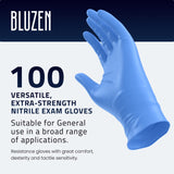 BLUZEN Blue Extra Strength Disposable Nitrile Gloves XLarge - Food and Medical Grade Disposable Gloves - Rubber and Latex Free Gloves - For Surgical