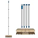 LOLA Deck Scrub Brush, 9" x 3.5" Head w/Palmyra Bristles for Outdoor Cleaning, Removes Dirt & Grime from Patios, Decks, Grout, 1 Count