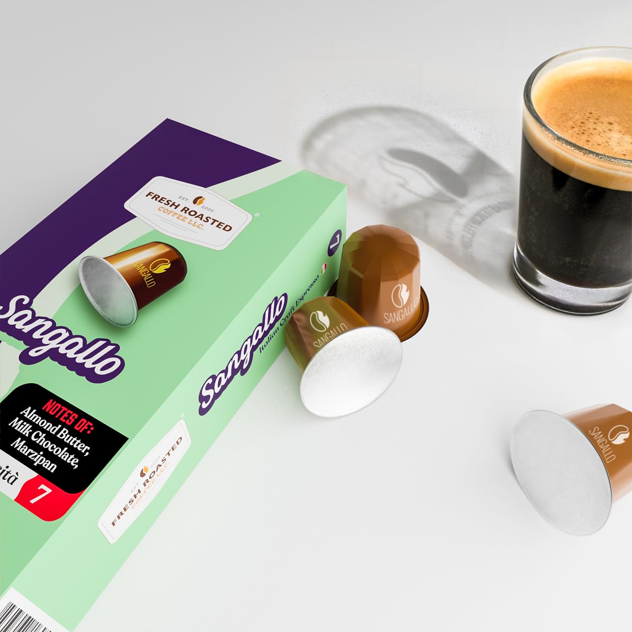 Fresh Roasted Coffee, Italian Craft Espresso Variety Espresso Capsules for Nespresso OriginalLine, Kosher, 120 Recyclable Aluminum Capsules